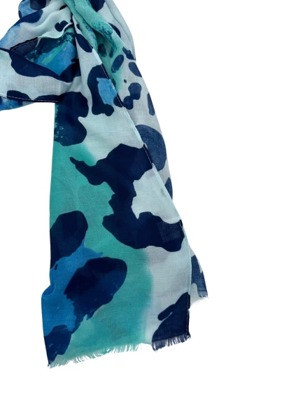 Leslii Schal Leo Look in Blau Türkis Versandkostenfrei