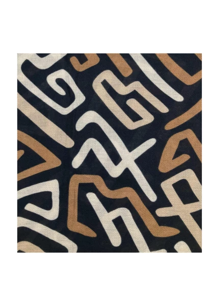 Leslii Schal mit abstraktem graphischem Muster Schwarz Preisnachlass