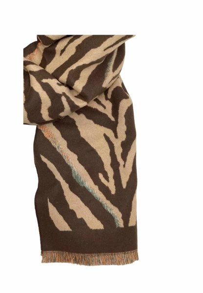 Leslii Schal mit Zebra-Muster Coffee Braun Saisonschlussverkauf