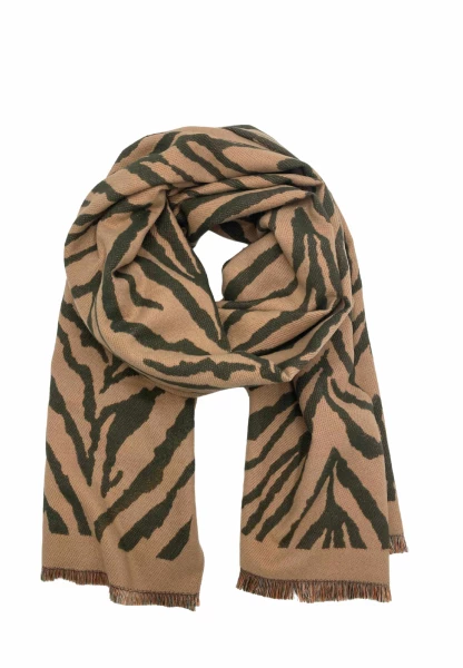 Leslii Schal mit Zebra-Muster Oliv Osterangebot