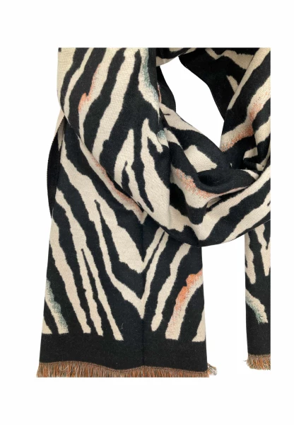 Leslii Schal mit Zebra-Muster Schwarz Muttertagsangebot