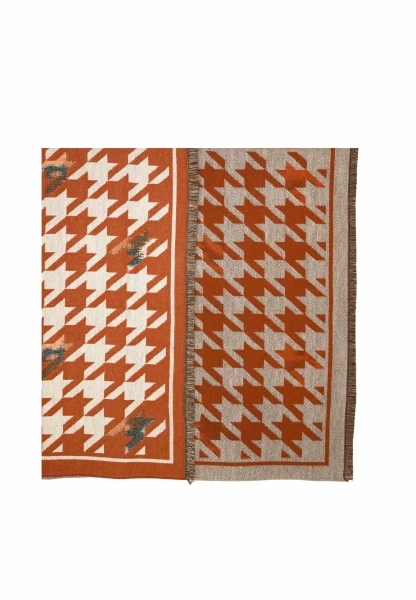 Leslii Schal mit Pepita-Muster Orange Vatertagsangebot