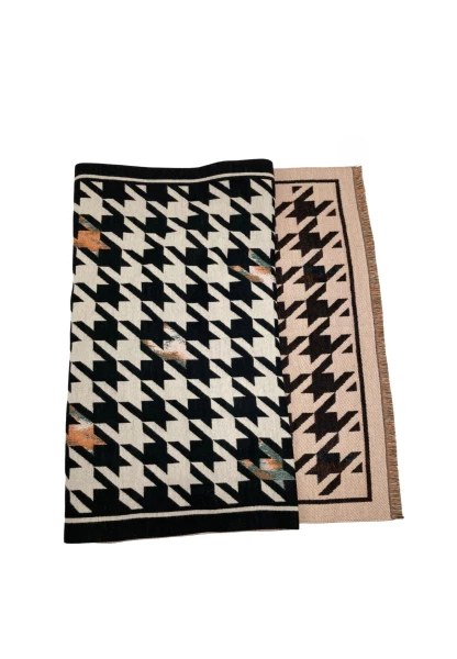 Leslii Schal mit Pepita-Muster Creme Schwarz Valentinstagsangebot