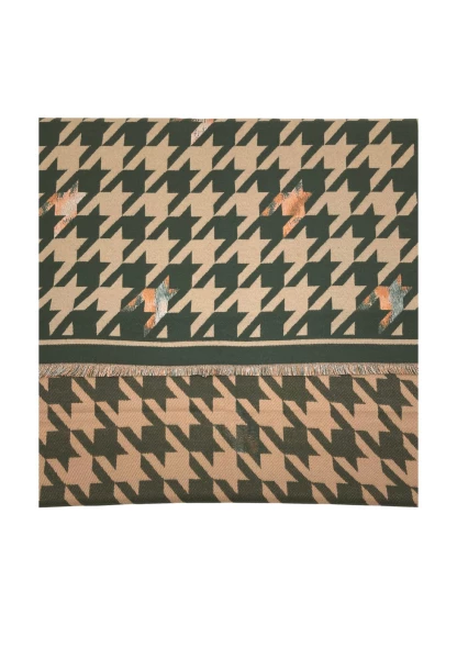 Leslii Schal mit Pepita-Muster Oliv Beige Jubiläumsangebot