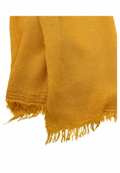 Leslii Schal Uni Viskose Bambus Natur-Schal senffarbener Schal nachhaltig Bamboo Indoor Schal Curry Tiefpreis