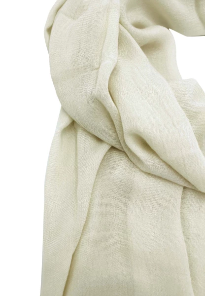 Leslii Schal Uni Viskose Bambus Natur-Schal weißer Schal einfarbig nachhaltig Bamboo Creme Super Rabatt