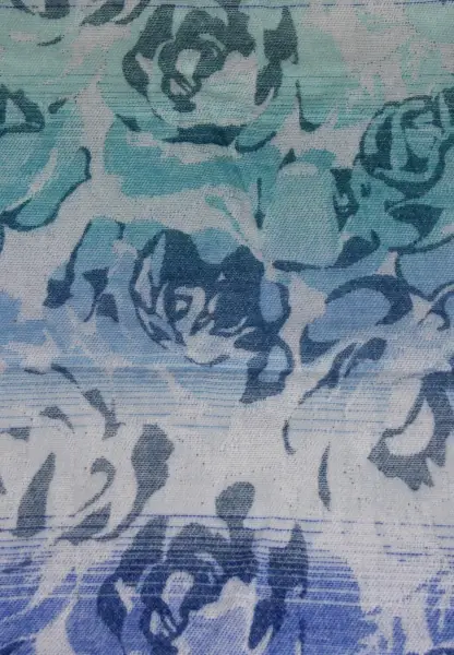 -50% SALE Leslii Schal Blumen-Muster Rosen gemusterter Fransen-Schal Muster-Schal in Blau Mint Rabatte dieses Monats