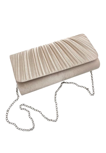 Leslii Clutch Handtasche Elegant in Creme Weiß Lagerräumung