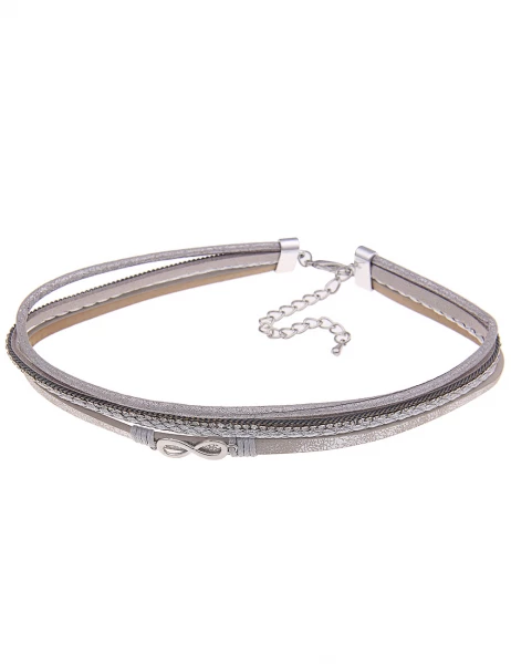 -70% SALE Leslii Kurze Halskette Choker Unendlich Endlos in Grau Nur für heute