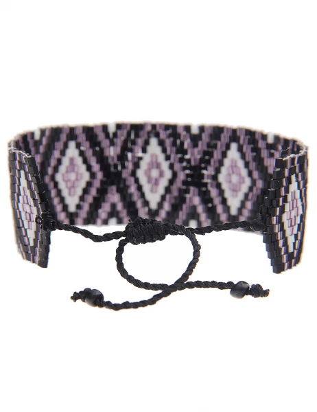 -70% SALE Leslii Armband Web-Muster Raute in Schwarz Lila Vierteljährliche Förderung
