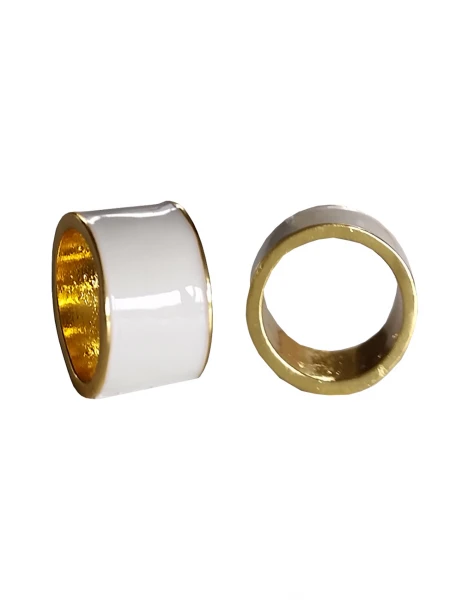 -50% SALE Leslii Ring Statement Look in Gold Weiß Blitzverkäufe