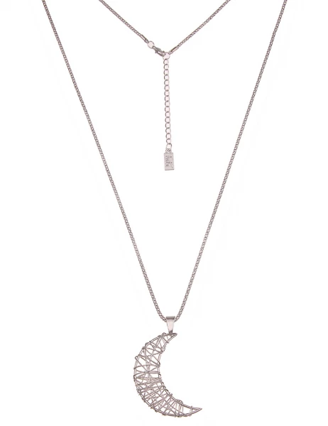 -50% SALE Leslii Lange Halskette Halbmond in Silber Sonderangebot