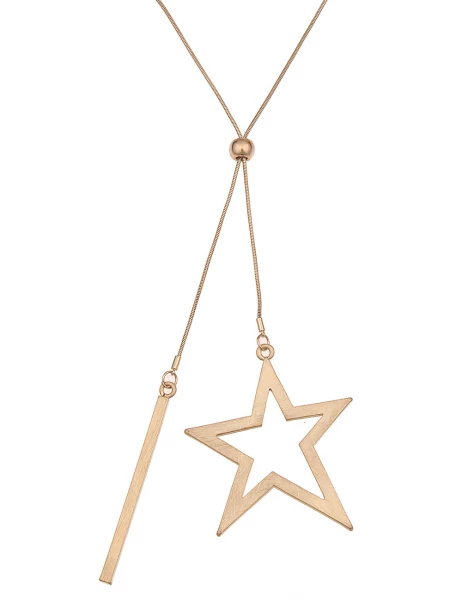 -50% SALE Leslii Lange Halskette Sternen Stab in Gold Rabatt