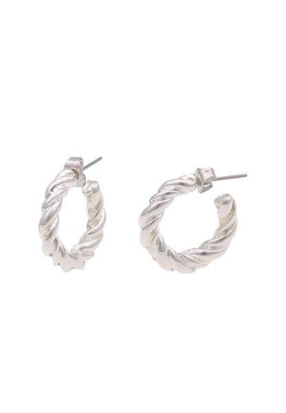 Leslii Ohrringe Creolen Hochglanz Swirl in Silber Wochenangebot