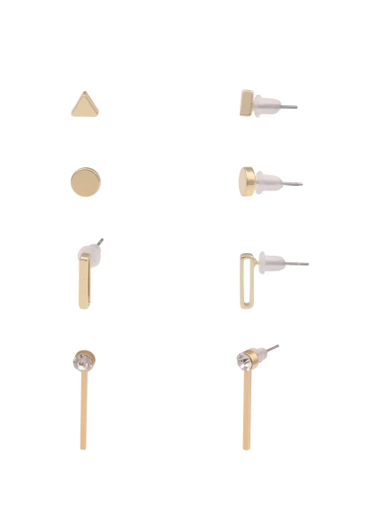 Leslii Damen-Ohrringe Ohrstecker im 4er Set Ohrschmuck Gold Weiß Neueste Stile