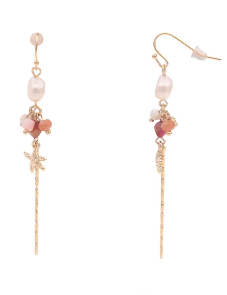 Leslii Ohrringe Ohrhänger Seestern in Gold Pink Nur für heute
