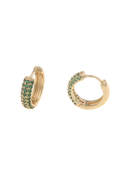 Leslii Ohrringe Creolen Glitzer Strass grüner Ohrschmuck in Gold Grün Top Angebot