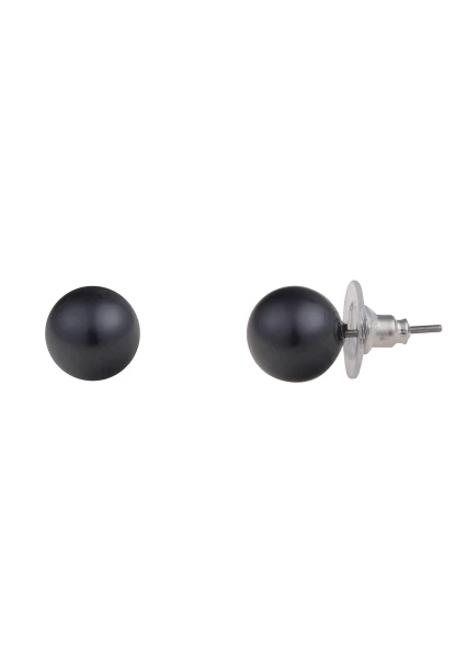 Leslii Damen-Ohrringe Frida schwarze Perlen-Ohrringe Ohrstecker Modeschmuck Schwarz Super Rabatt