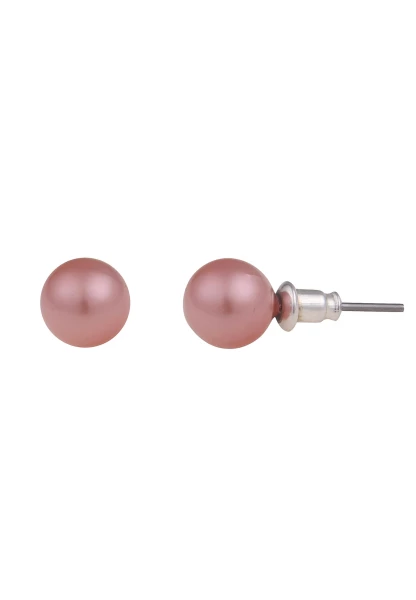 Leslii Damen-Ohrringe Cynthia rosane Perlen-Ohrringe Ohrstecker Modeschmuck Rosa Riesige Rabatte
