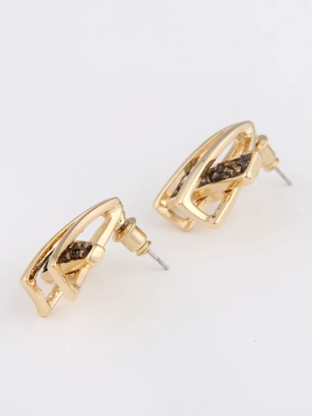 Leslii Damen-Ohrringe Yvonne Statement Glitzer goldene Ohrstecker Modeschmuck-Ohrringe Gold Clearance-Verkauf