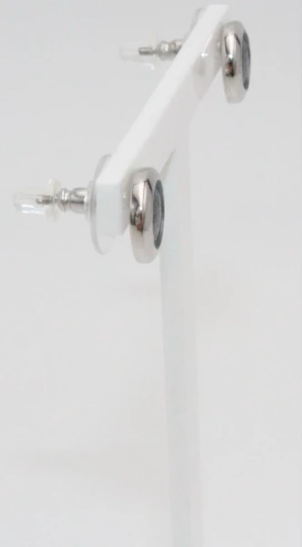 Leslii Damen-Ohrringe Ohrstecker Classic silberne Modeschmuck-Ohrringe graues Muster Silber Grau Im Verkauf