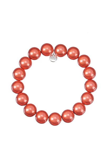 Leslii Reflective Pearl Perlen-Armband Magic 3D-Effekt Ø 12mm in Orange Flash Sale