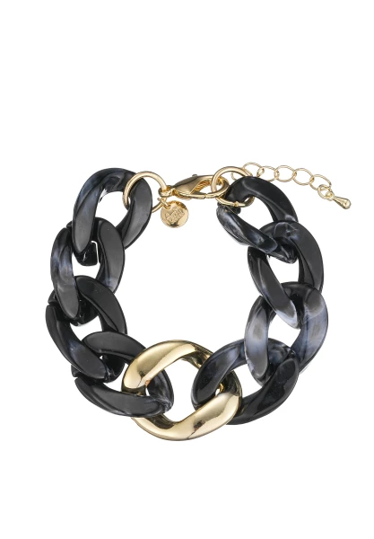 Leslii Statement Armband schwarz gold VIP-Rabatte