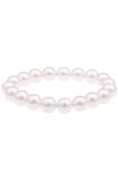 Leslii Damen-Armband Classic weißes Perlen-Armband Weiß Tiefpreis