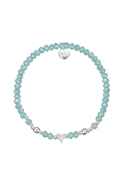 Leslii Damen-Armband Karoline Kristall Glasperlen dehnbar Blau Letzte 3 Tage