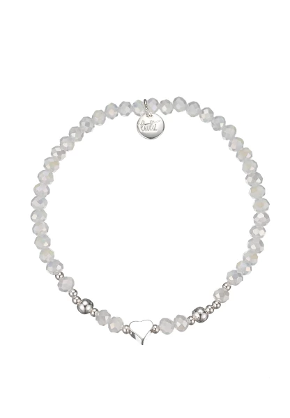 Leslii Damen-Armband Karoline Kristall Glasperlen dehnbar Weiß Neueste Stile