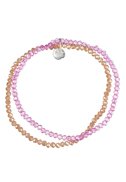 Leslii Damen-Armband Kelly Kristall Glasperlen dehnbar Pink Braun Discount Store für neue Produkte