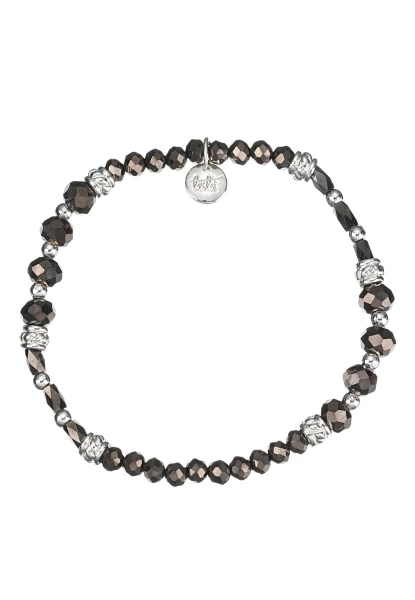 Leslii Damen-Armband Kiara Kristall Glasperlen dehnbar Schwarz Nur noch ein Tag übrig
