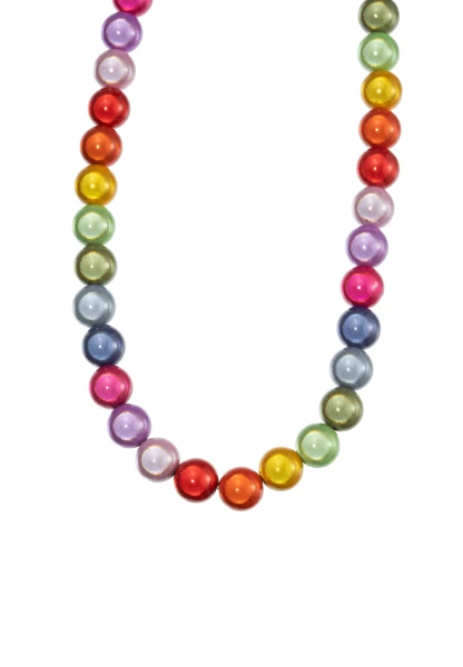Leslii Reflective Pearl kurze Perlen-Kette Magic 3D-Effekt Ø 10mm Regenbogen Bunt Fabrikpreis