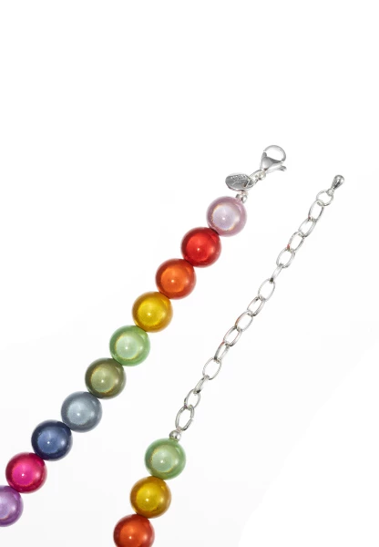 Leslii Reflective Pearl kurze Perlen-Kette Magic 3D-Effekt Ø 10mm Regenbogen Bunt Fabrikpreis
