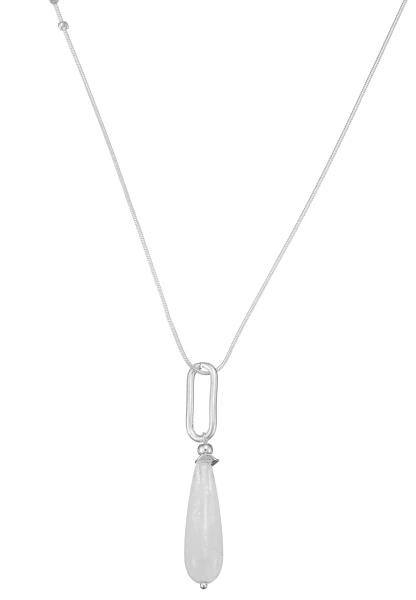 Leslii lange Schlangenkette Stone | Silber Black Friday
