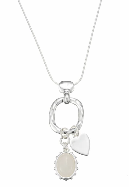 Leslii lange Schlangenkette Heart Stone | Silber Cyber Monday