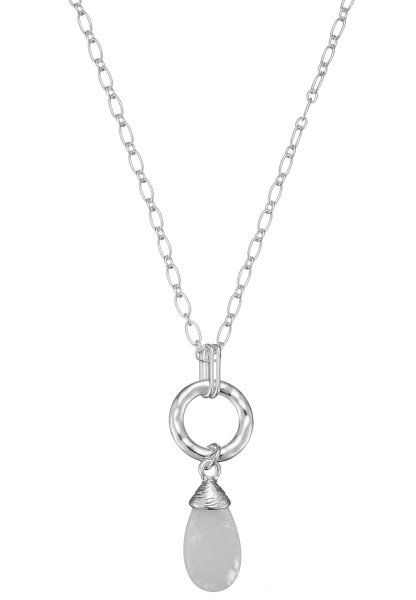 Leslii lange Halskette Stone Silber Zeitlich begrenztes Angebot
