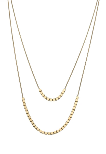Leslii Kurze Kette Layering Würfel Gold Bestseller