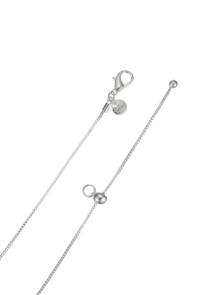 Leslii Lange Kette Oval Glasstein Silber Sonderangebote
