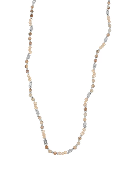 Leslii Kurze Kette Natursteine Stainless Steel Braun Begrenzte Freigabe