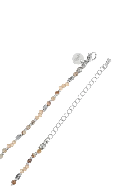 Leslii Kurze Kette Natursteine Stainless Steel Braun Begrenzte Freigabe
