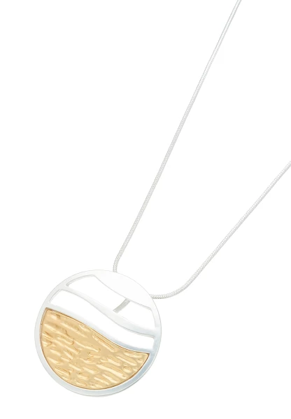 Leslii Lange Halskette Bicolor Anhänger Silber Gold Zeitbegrenzte Promotion