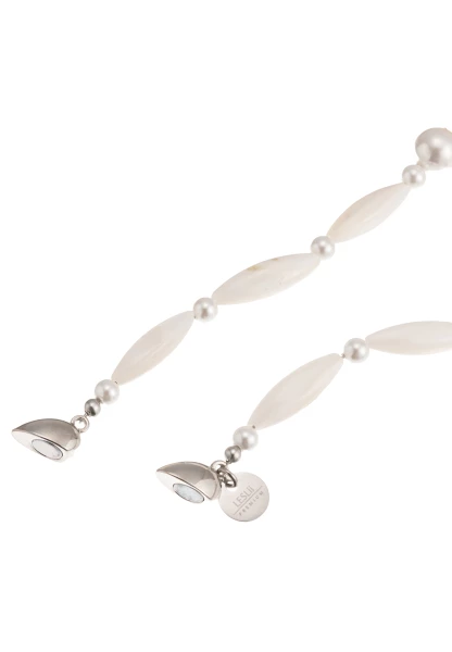 Leslii Kurze Kette Premium Collier Perlen Herz Collier in Weiß Silber Nur für heute