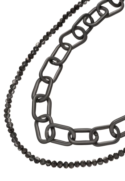Leslii Layering Glieder-Kette Glasperlen Schwarz Bis zu 55% Rabatt