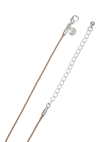 Leslii lange Halskette Kreisanhänger Textilband silber Discount Store für neue Produkte