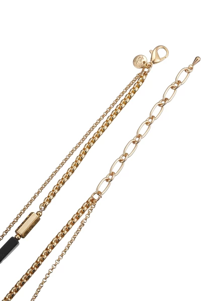 Leslii Kurze Halskette Layering Steine Gold Super Rabatt