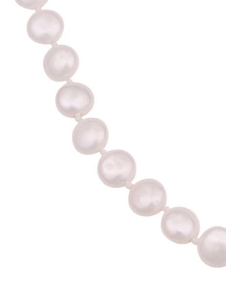 Leslii Damen-Kette weiße Perlen-Kette Muschelkern Perlen-Collier kurze Halskette Modeschmuck Weiß Outlet
