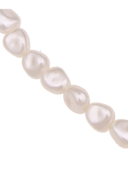 Leslii Damen-Kette Doreen Glieder-Kette Perlen kurze Halskette Modeschmuck-Kette Collier Silber Weiß Angebote
