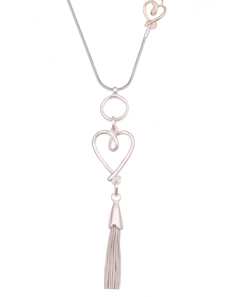 -50% SALE Leslii Lange Halskette Bicolor Herzen in Silber Rosé Fabrikpreis