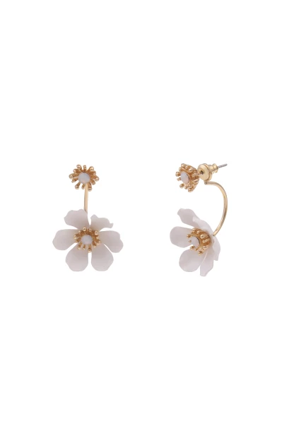 -50% SALE Leslii Ohrringe Ohrstecker Statement Blüte Gold Weiß Saisonschlussverkauf